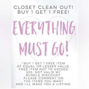 EVERYTHING IS BOGO!!!! Buy One Get One Free on ALL ITEMS